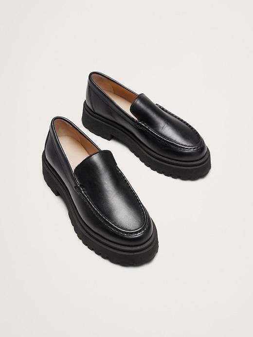 Italian Leather Lug-Sole Loafer Product Image