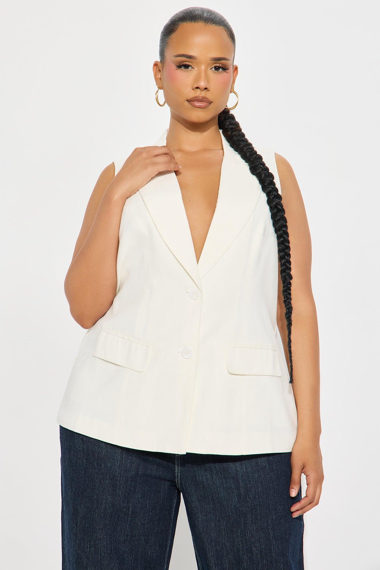 Manhattan Club Linen Vest - White Product Image