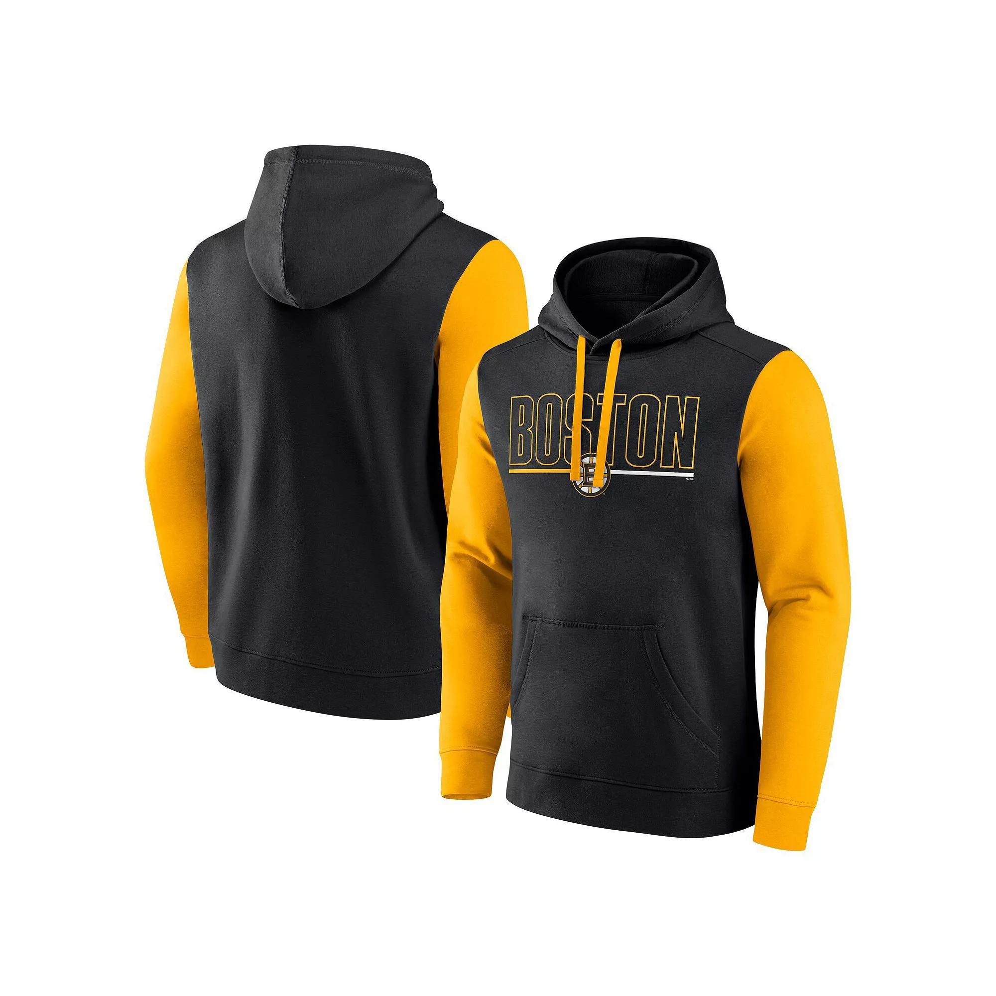 Men's Black Boston Bruins Deliver Fleece Pullover Hoodie, Size: Large Product Image