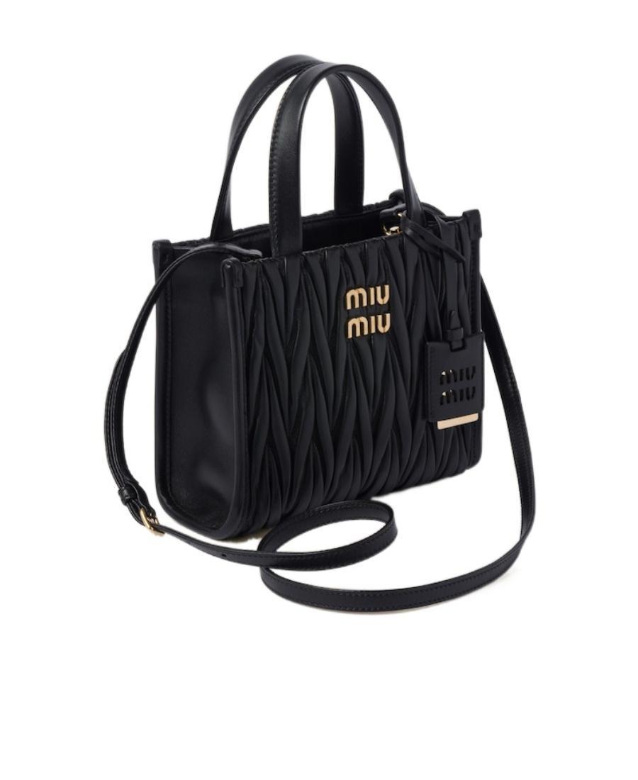 MIU MIU Black Quilted Nappa Leather Bag Women Product Image