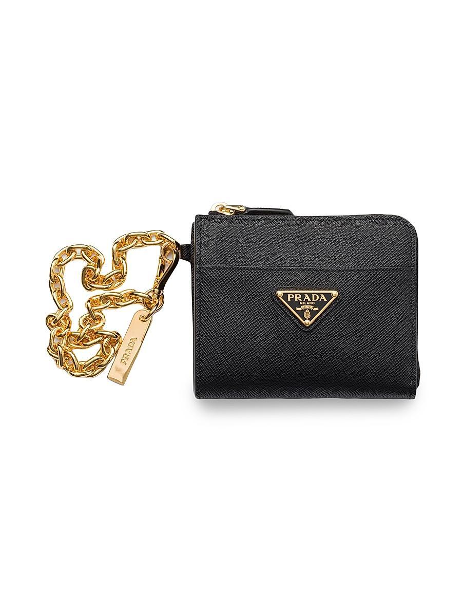 Womens Small Saffiano Leather Zipper Wallet Product Image