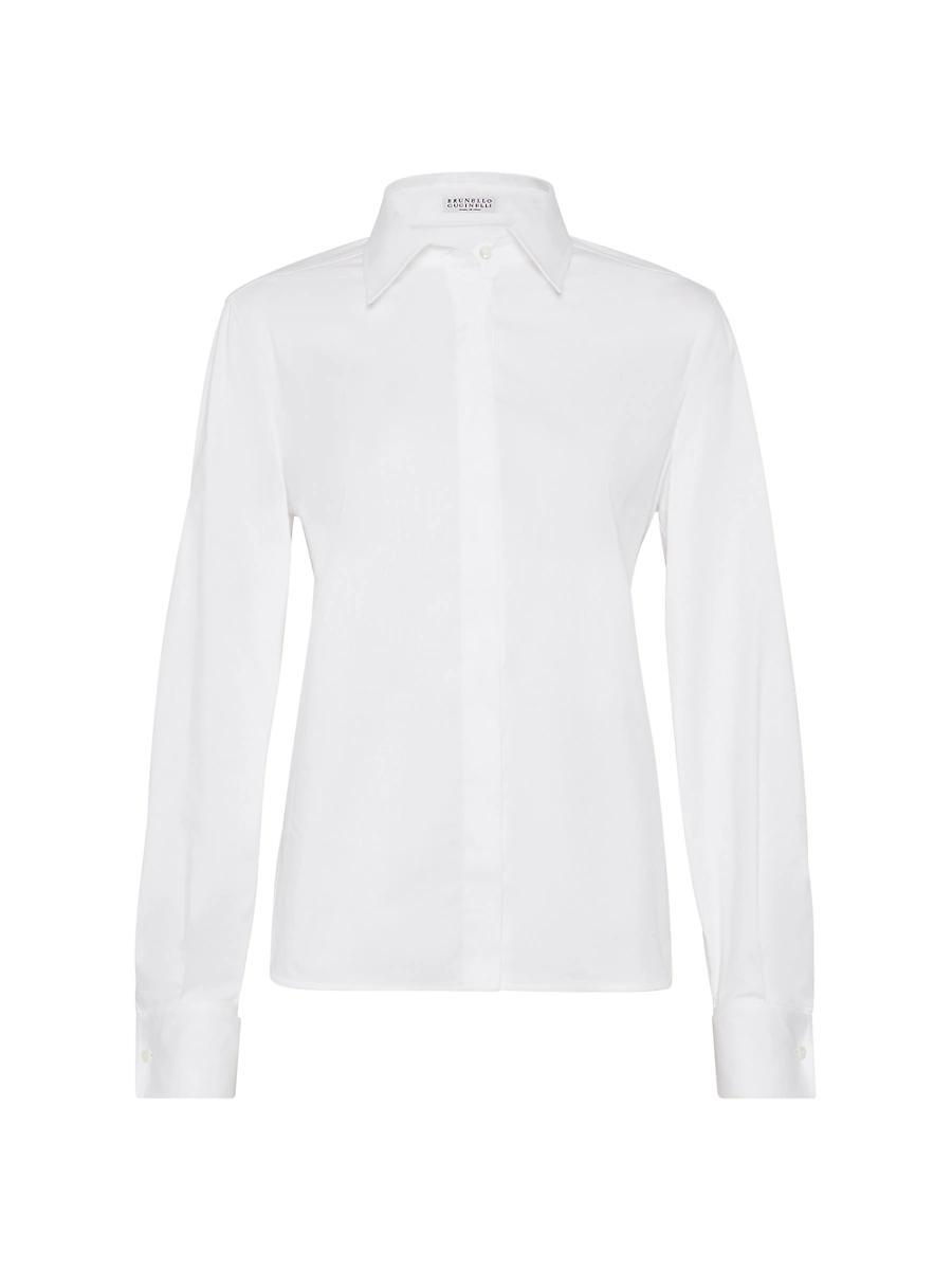 Womens Stretch Cotton Poplin Shirt Product Image
