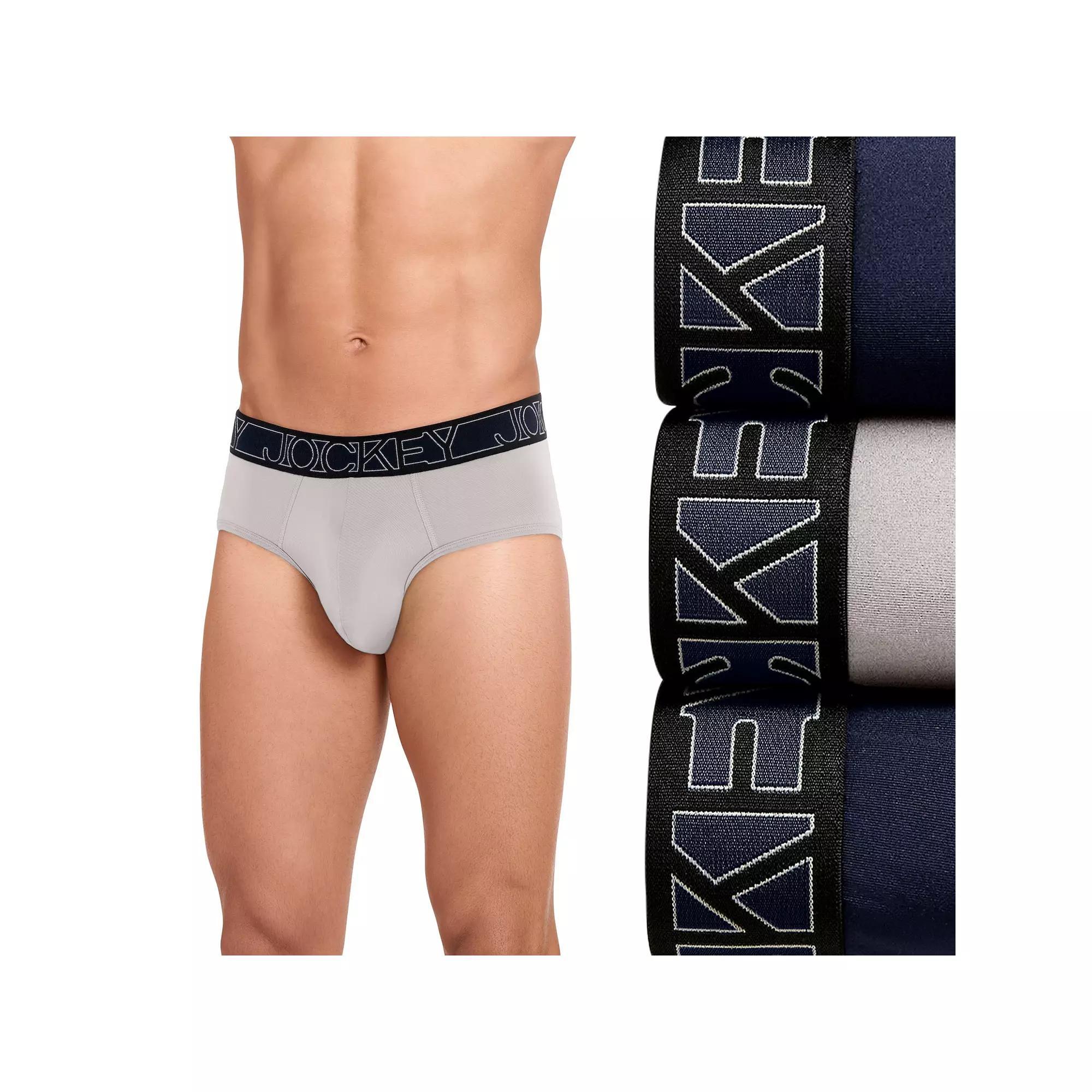 Men's Jockey® 3-Pack Active Microfiber Briefs, Size: Large, Black Product Image