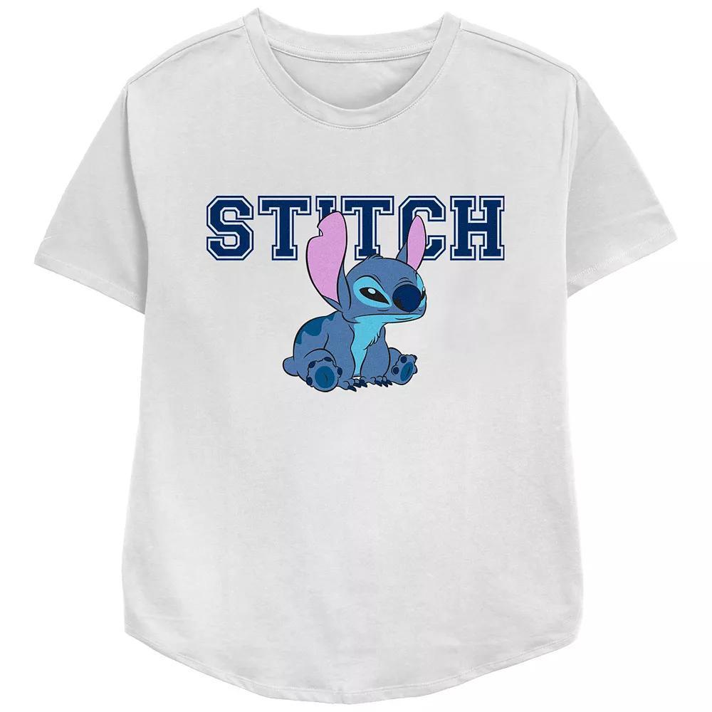 Disney's Lilo & Stitch Angry Sitting Stitch Relaxed Fit Women's Graphic Tee, Girl's, Size: Large, Pink Product Image