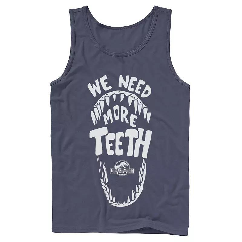 Men's Jurassic World We Need More Teeth Graphic Tank Top, Size: Small, Grey Product Image