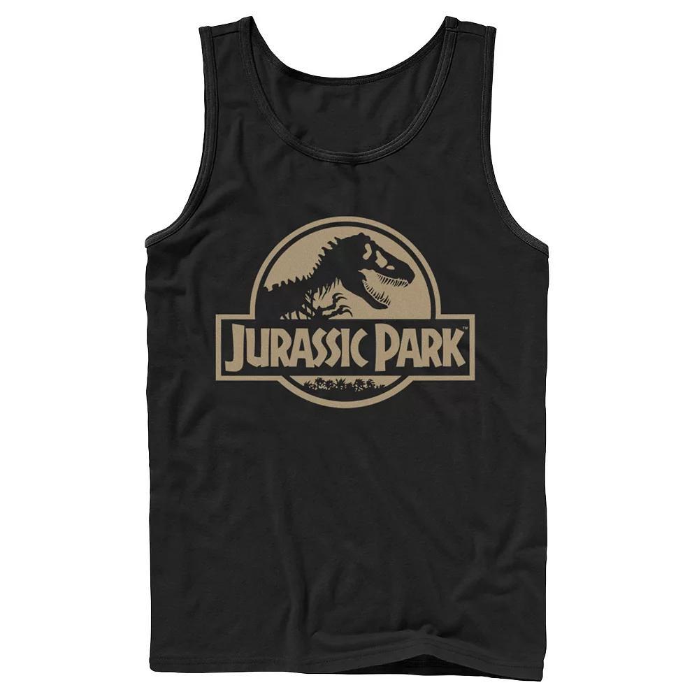 Men's Jurassic Park Beige Flat Movie Logo Tank Top, Size: Large, White Product Image