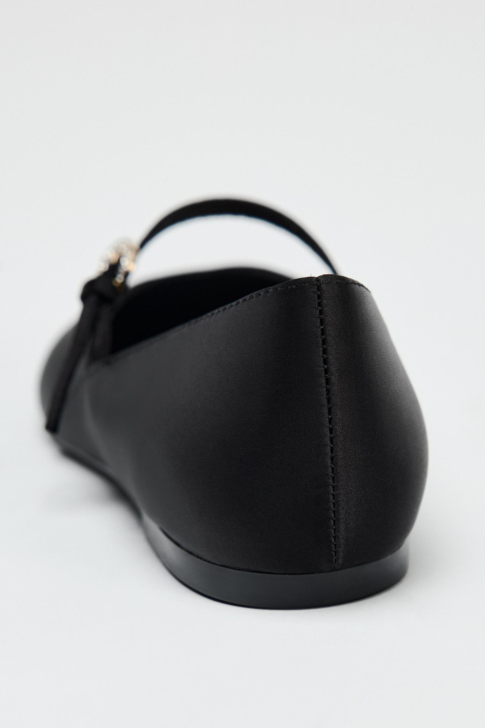 SATIN EFFECT BALLET FLATS Product Image