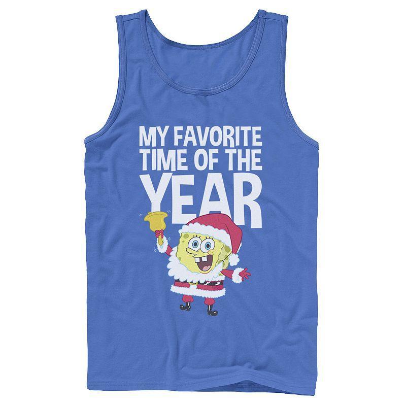 Men's Nickelodeon Spongebob Squarepants Santa Christmas Favorite Time Graphic Tank Top, Size: XL, Grey Product Image
