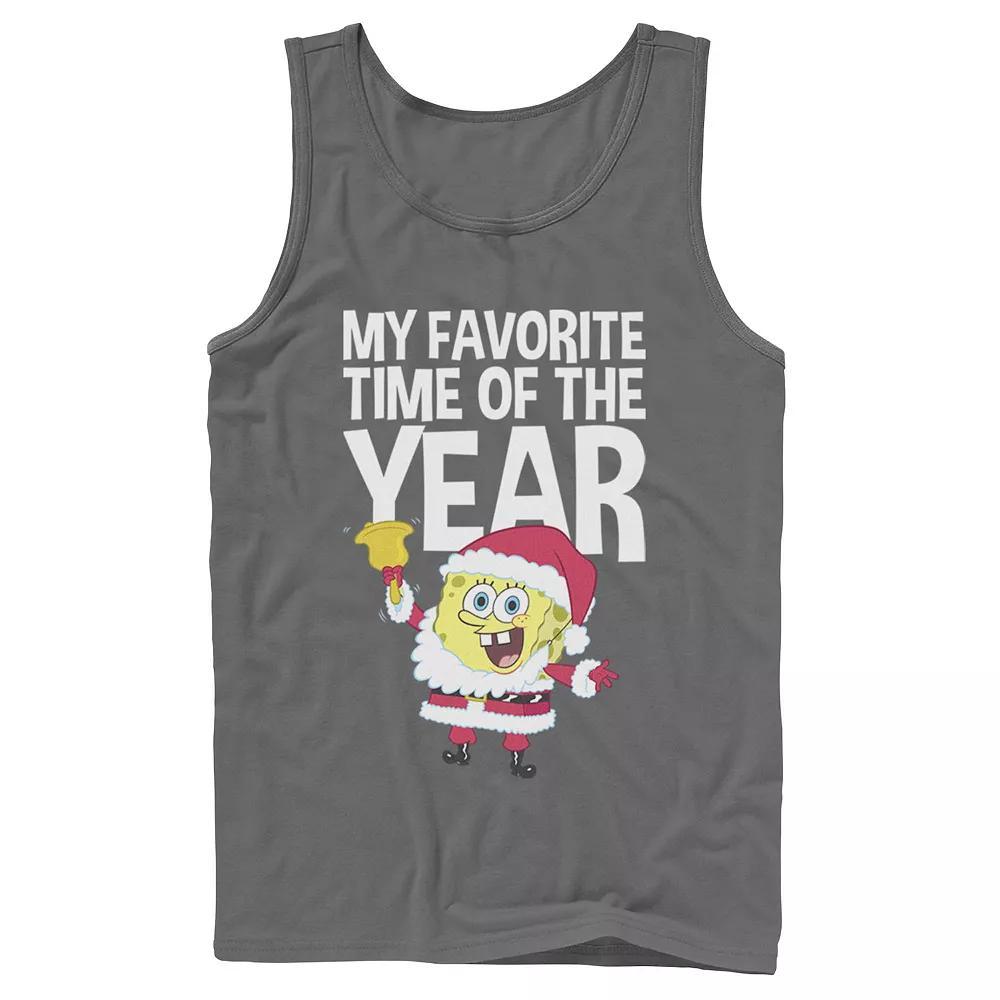 Men's Nickelodeon Spongebob Squarepants Santa Christmas Favorite Time Graphic Tank Top, Size: XL, Grey Product Image