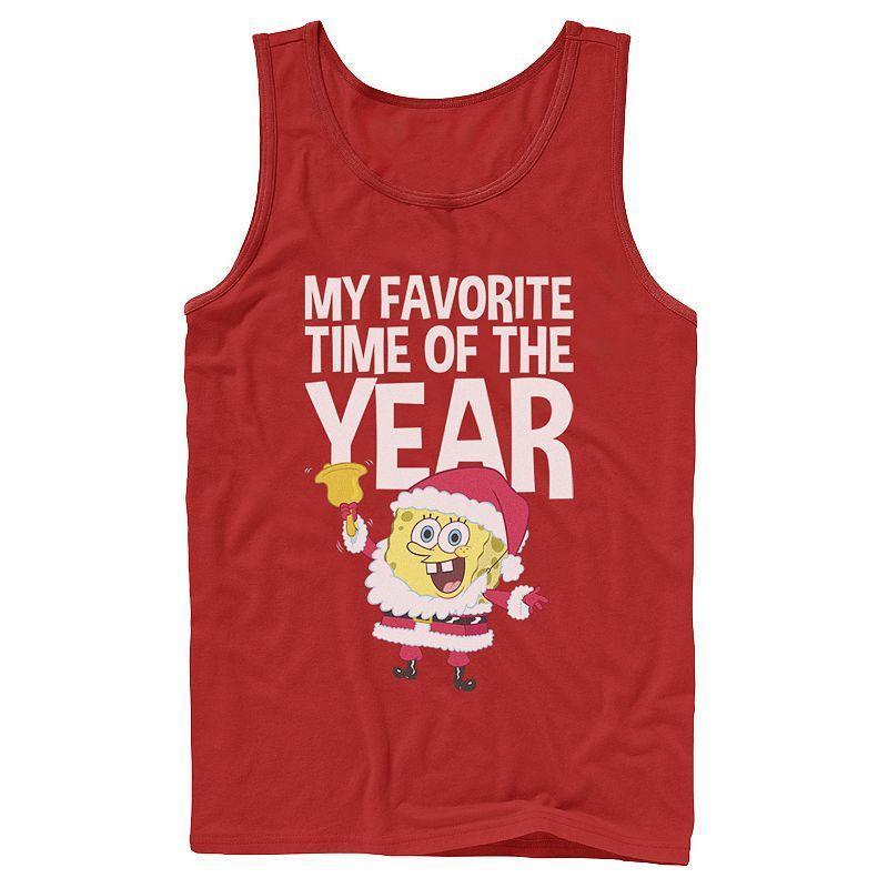 Men's Nickelodeon Spongebob Squarepants Santa Christmas Favorite Time Graphic Tank Top, Size: XL, Grey Product Image