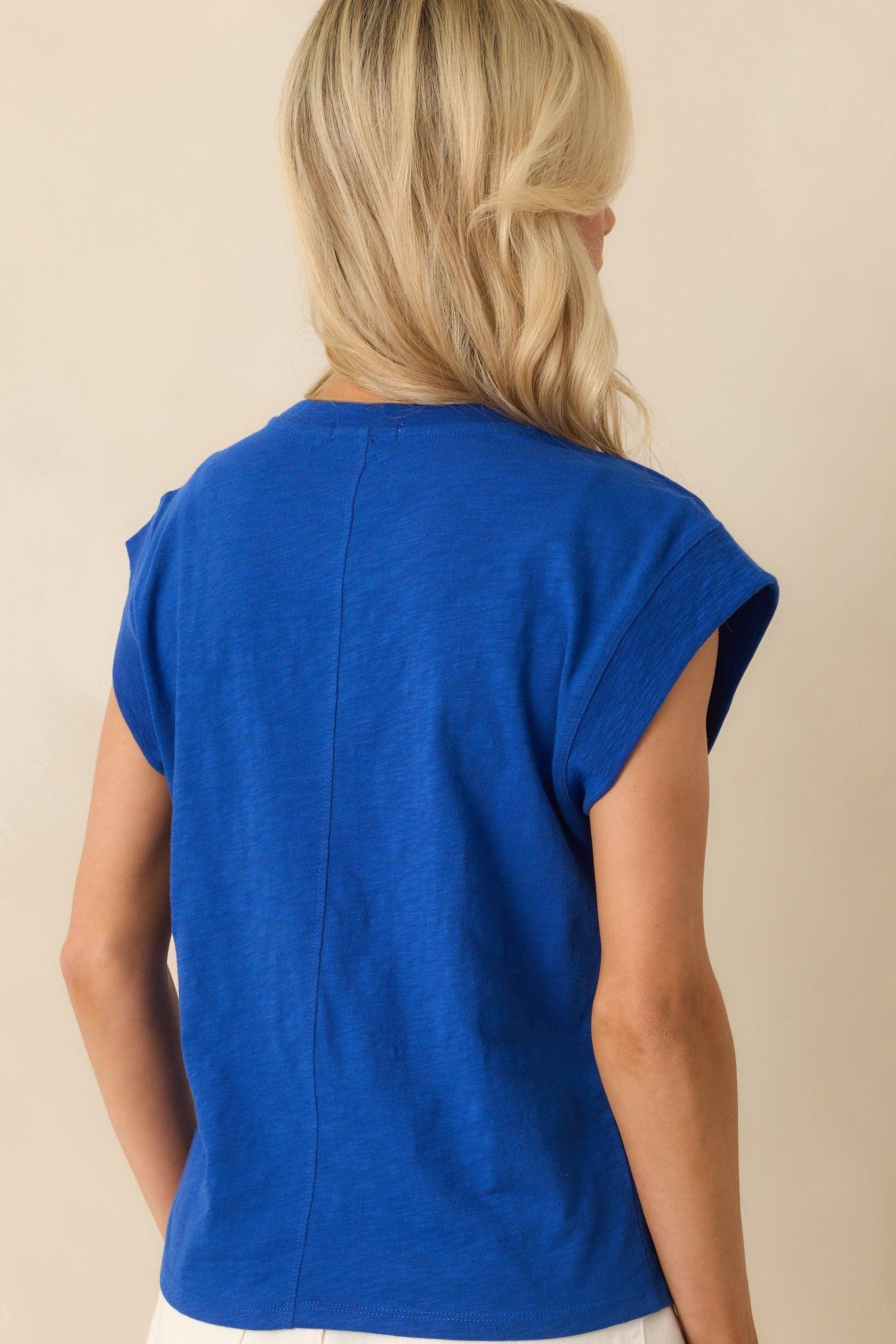 Z Supply Royal Blue Cotton Camino Slub Tee Product Image