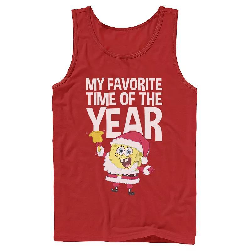 Men's Nickelodeon Spongebob Squarepants Santa Christmas Favorite Time Graphic Tank Top, Size: XL, Grey Product Image