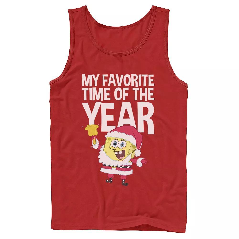 Men's Nickelodeon Spongebob Squarepants Santa Christmas Favorite Time Graphic Tank Top, Size: XL, Grey Product Image