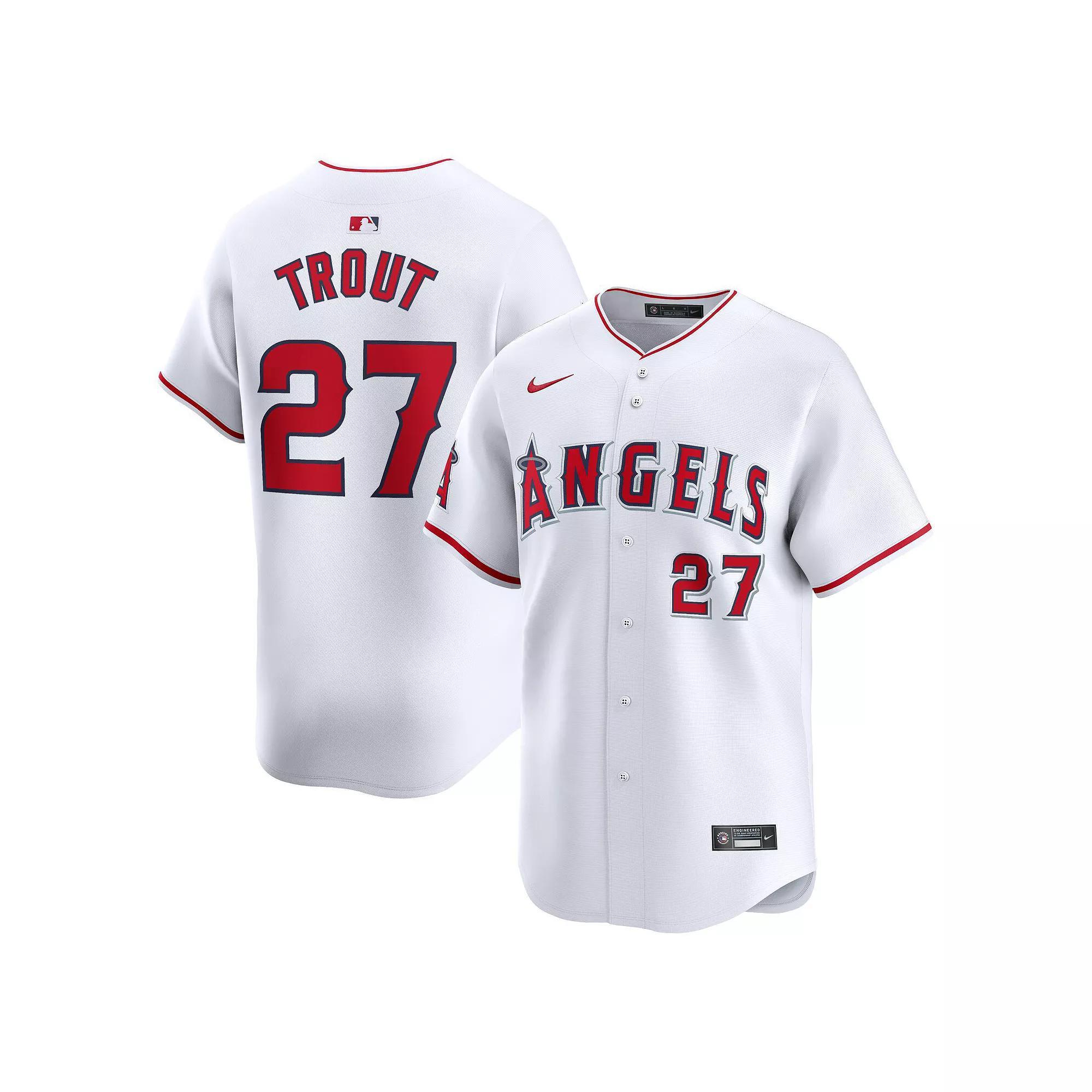 Men's Nike Mike Trout White Los Angeles Angels Home Limited Player Jersey, Size: Large Product Image