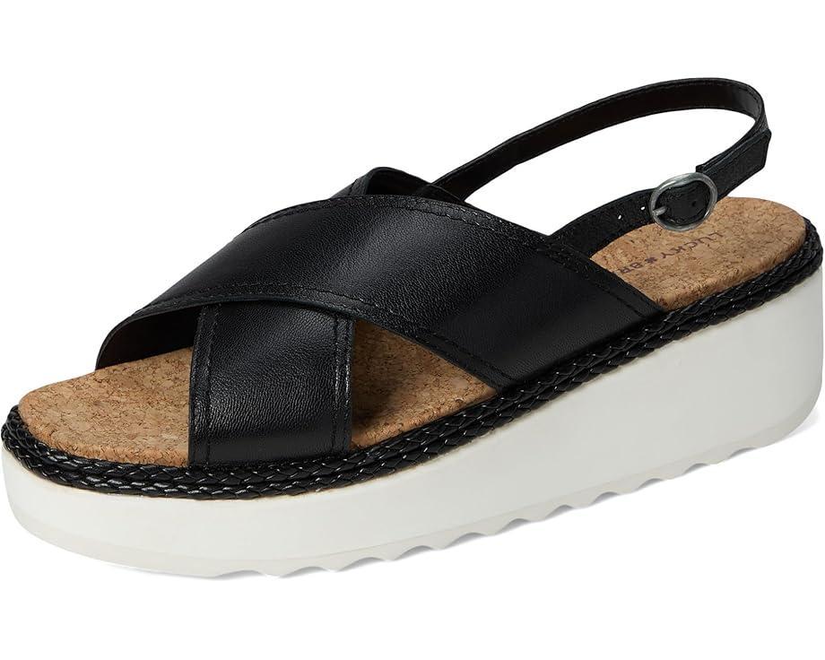 Women's Lucky Brand Pebina Cross Band Wedge Sandals Product Image