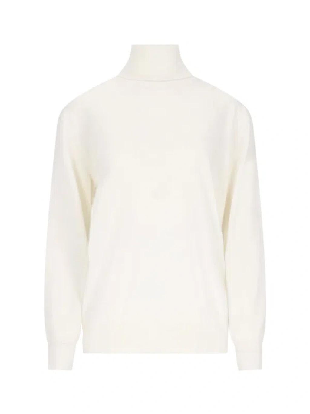 JIL SANDER High Neck Sweater In White Product Image