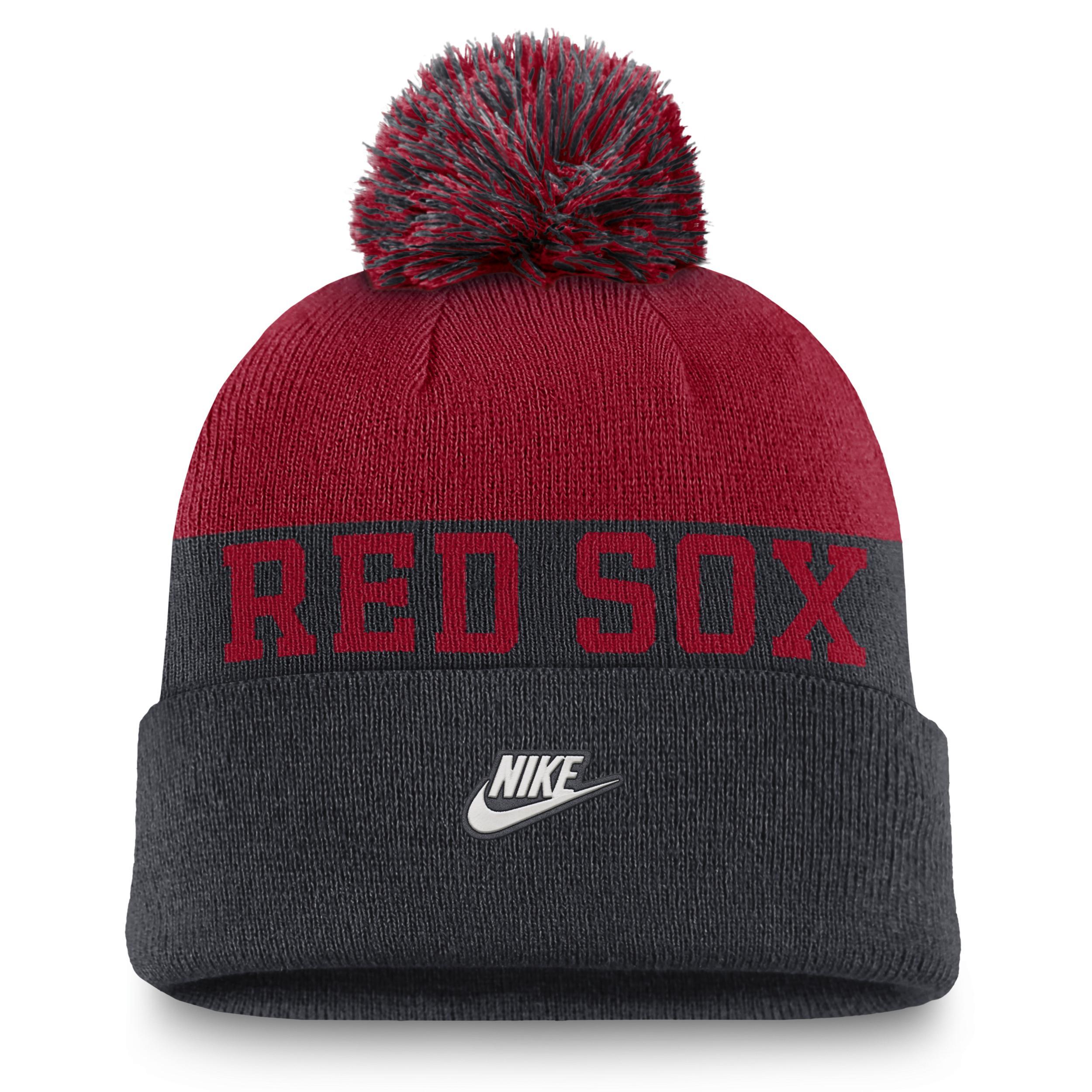 Boston Red Sox Rewind Peak Nike Mens MLB Cuffed Pom Beanie Product Image