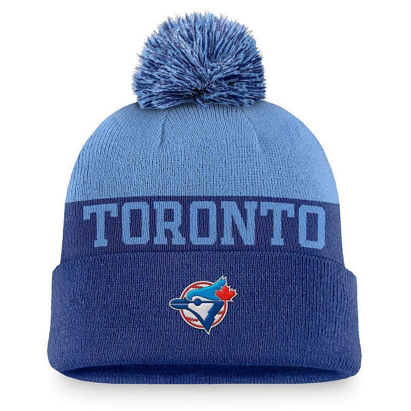 Men's Nike Royal Toronto Blue Jays Rewind Peak Cuffed Knit Hat with Pom, Jay Blue Product Image