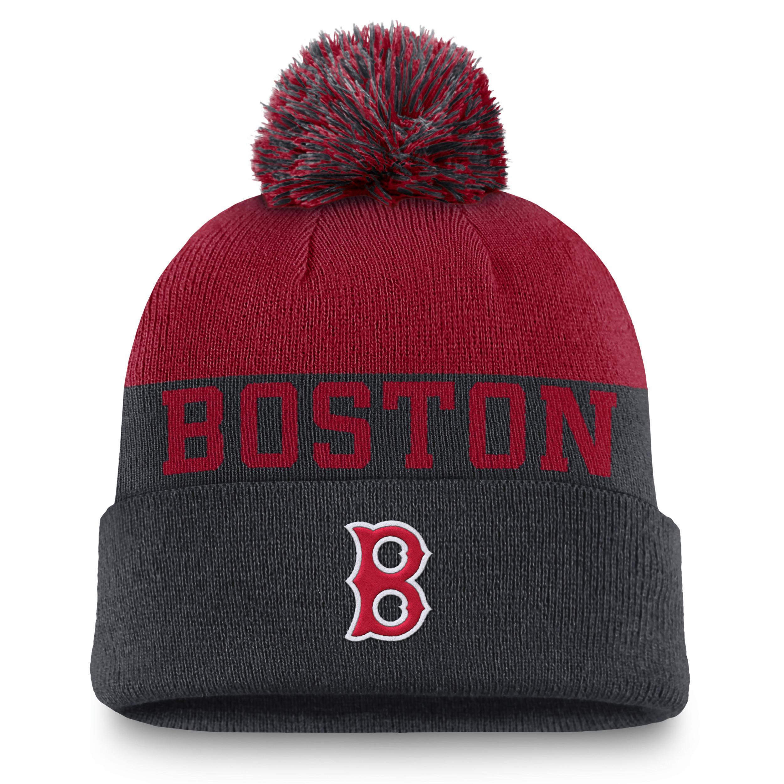 Boston Red Sox Rewind Peak Nike Mens MLB Cuffed Pom Beanie Product Image