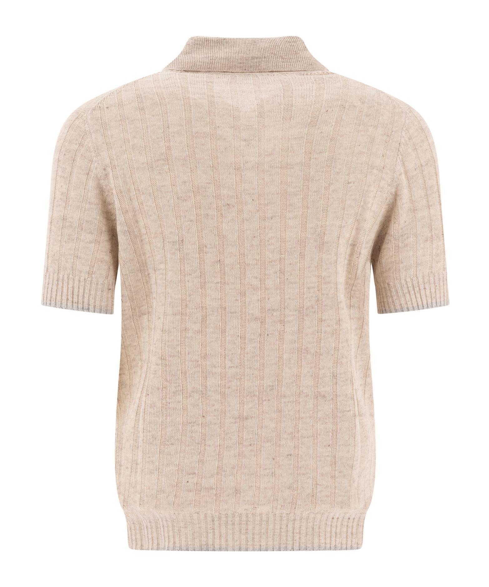 BRUNELLO CUCINELLI Short-sleeved Polo Shirt In Nude Product Image