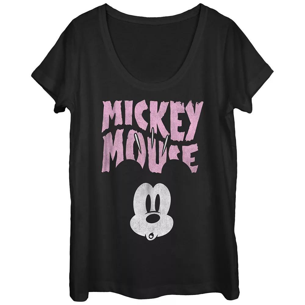 Disney's Juniors' Mickey Mouse Scared Tee, Girl's, Size: Medium, Black Product Image
