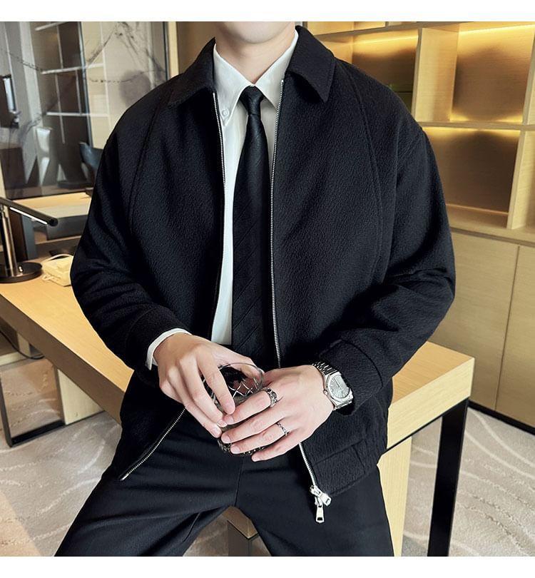 Plain Zip Shirt Jacket Product Image