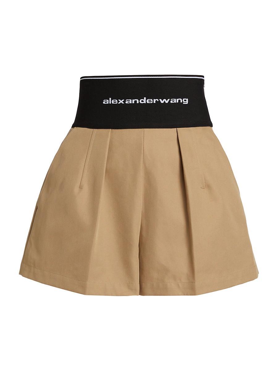 Womens Banded Logo Waist Shorts Product Image