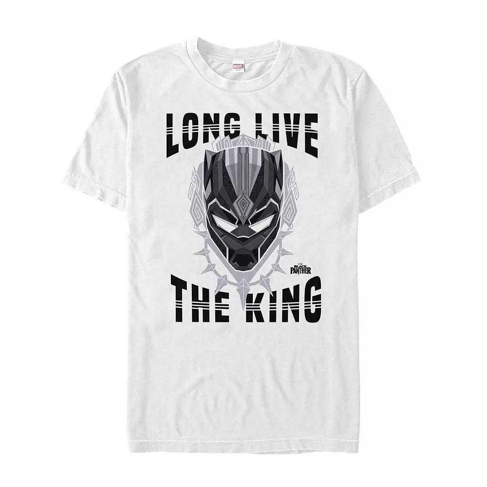 Men's Marvel Black Panther Long Live the King Graphic Tee, Size: XL, White Product Image