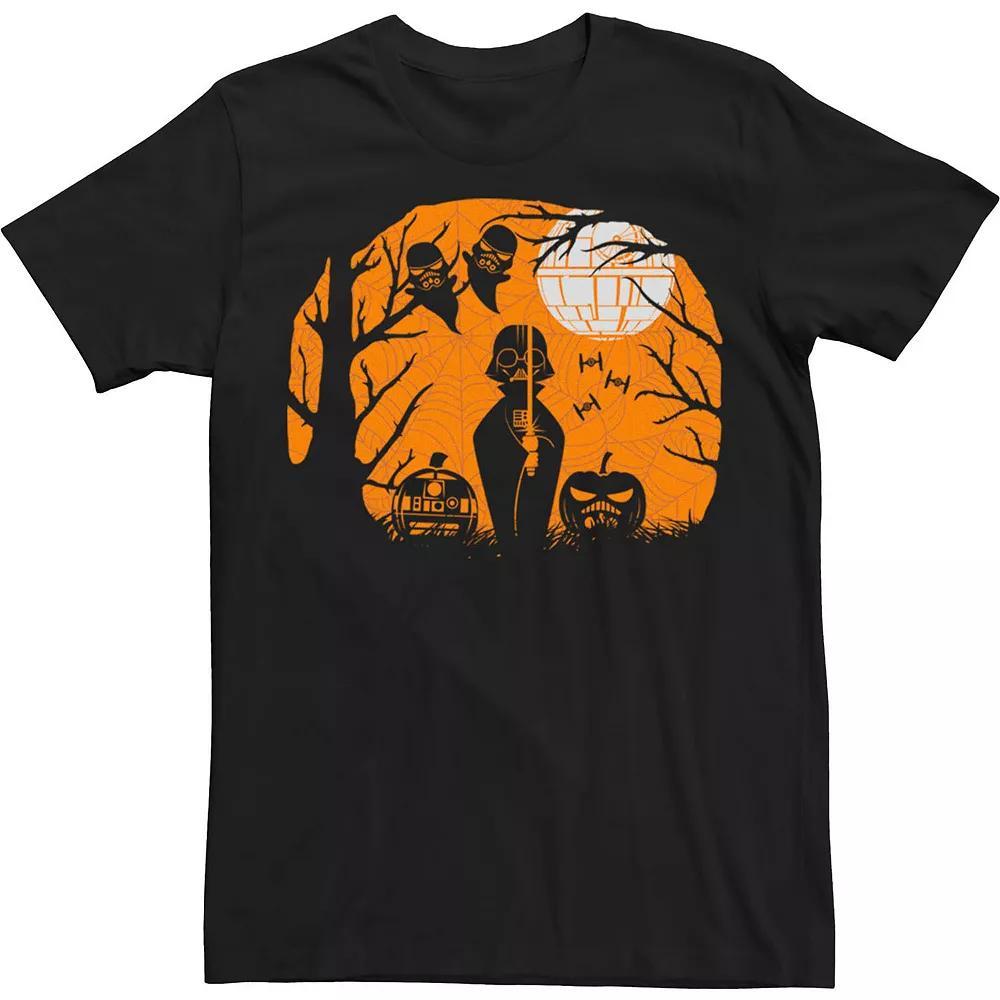 Men's Star Wars Halloween Darth Vader Death Star Silhouette Tee, Size: XL, Black Product Image