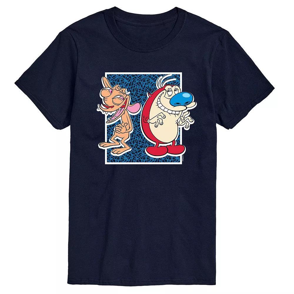 Mens Ren & Stimpy Laughing Tee Blue Product Image