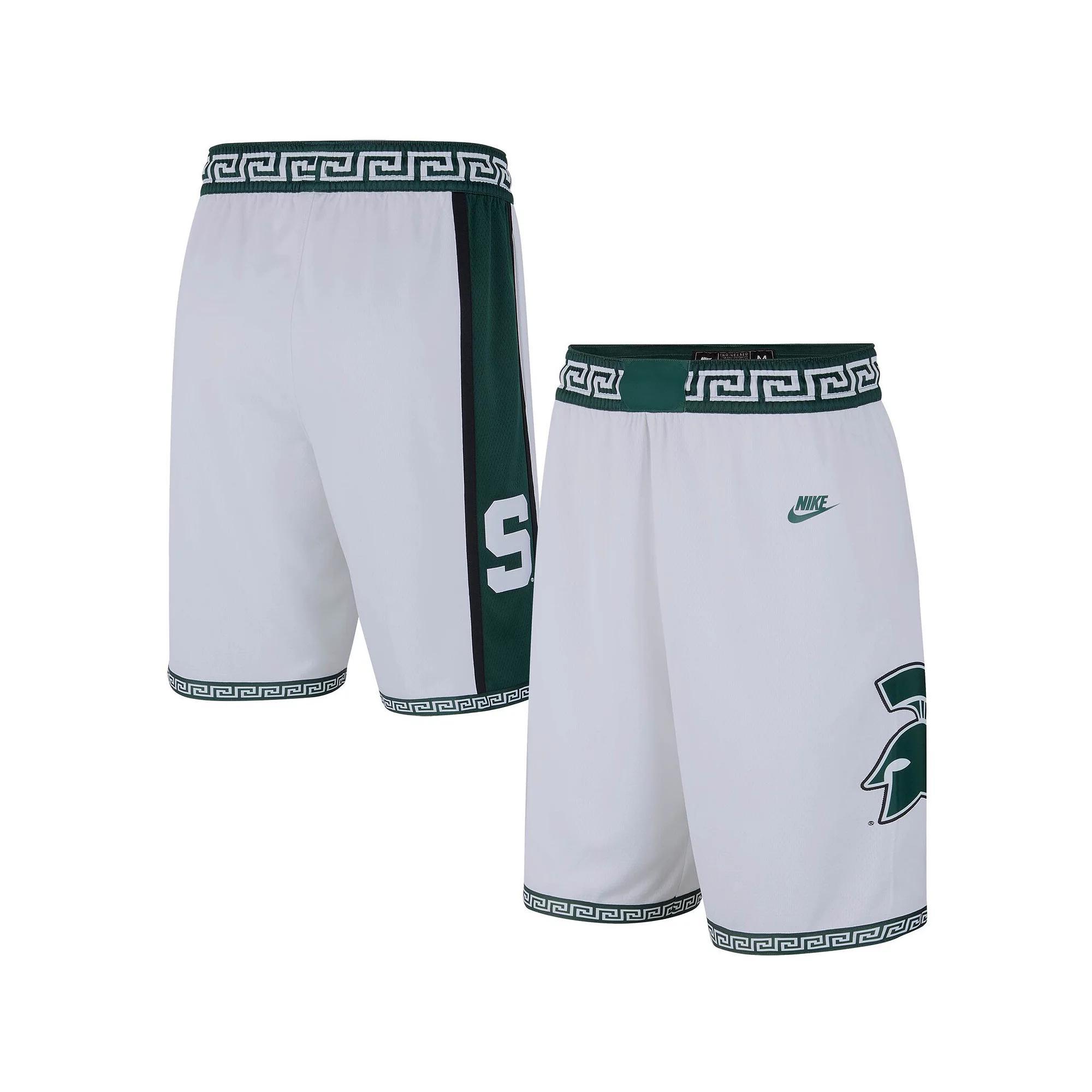 Men's Nike White Michigan State Spartans Limited Retro Basketball Shorts, Size: Small Product Image