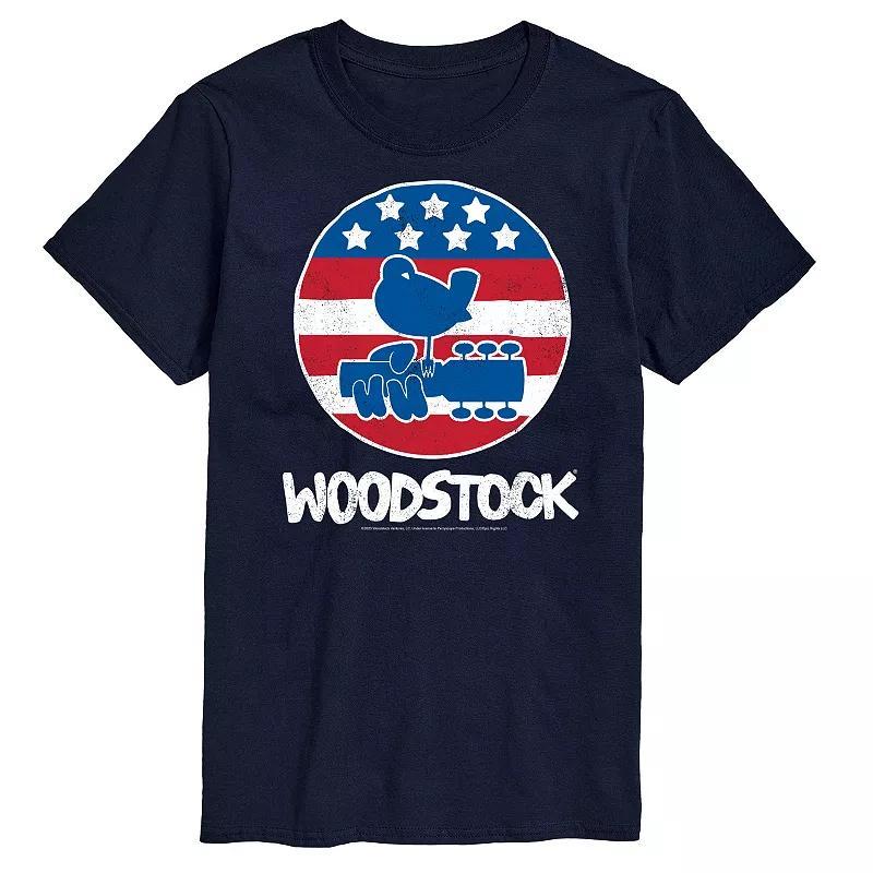 Mens Woodstock Americana Graphic Tee Blue Product Image