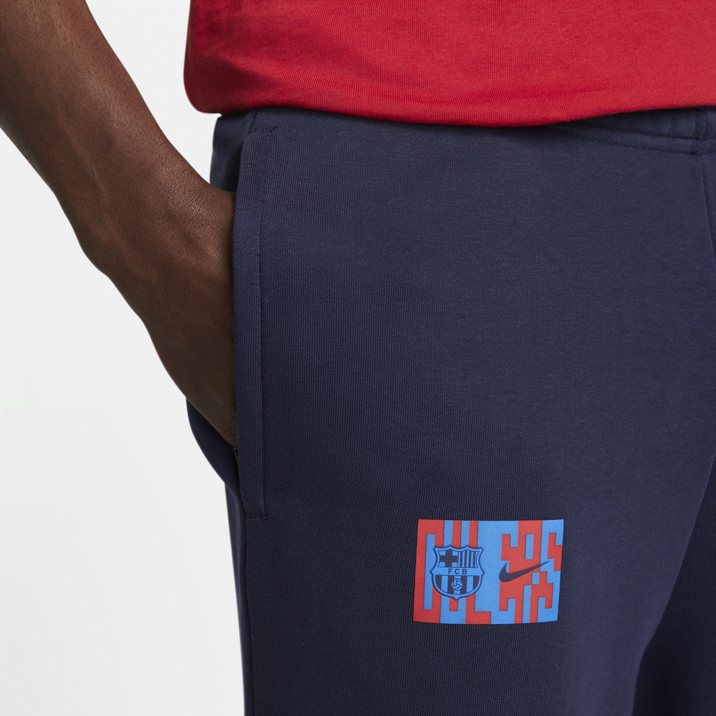 Men's Nike Navy Barcelona Fleece Team Pants, Size: Medium, Bar Blue Product Image