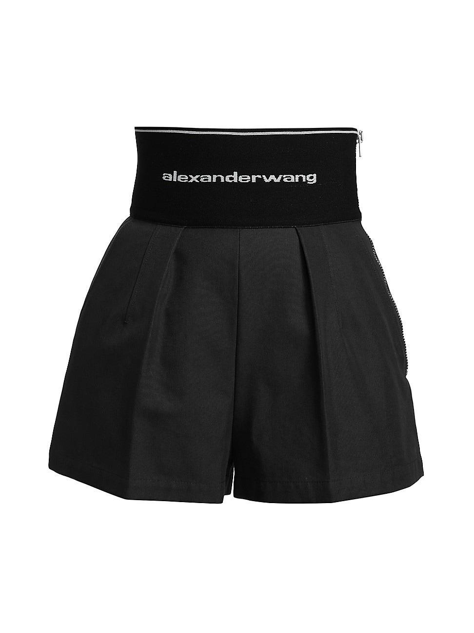 Womens Banded Logo Waist Shorts Product Image