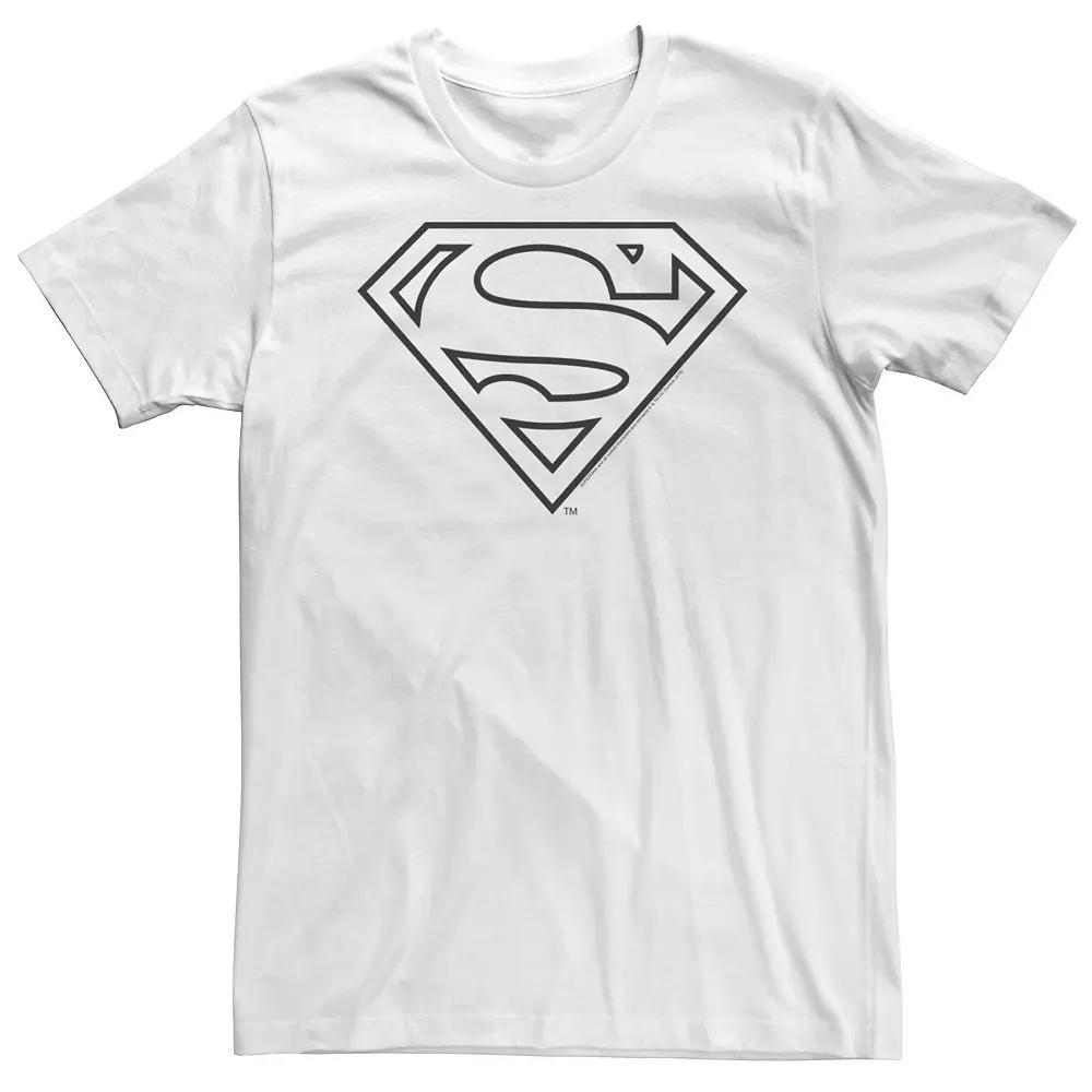 Big & Tall DC Comics Superman Line Art Logo Tee, Men's, Size: 4XL, White Product Image