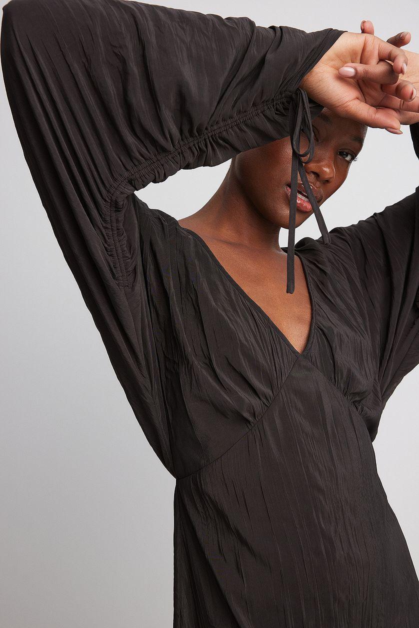 Crinkled Tie Detail Mini Dress Product Image
