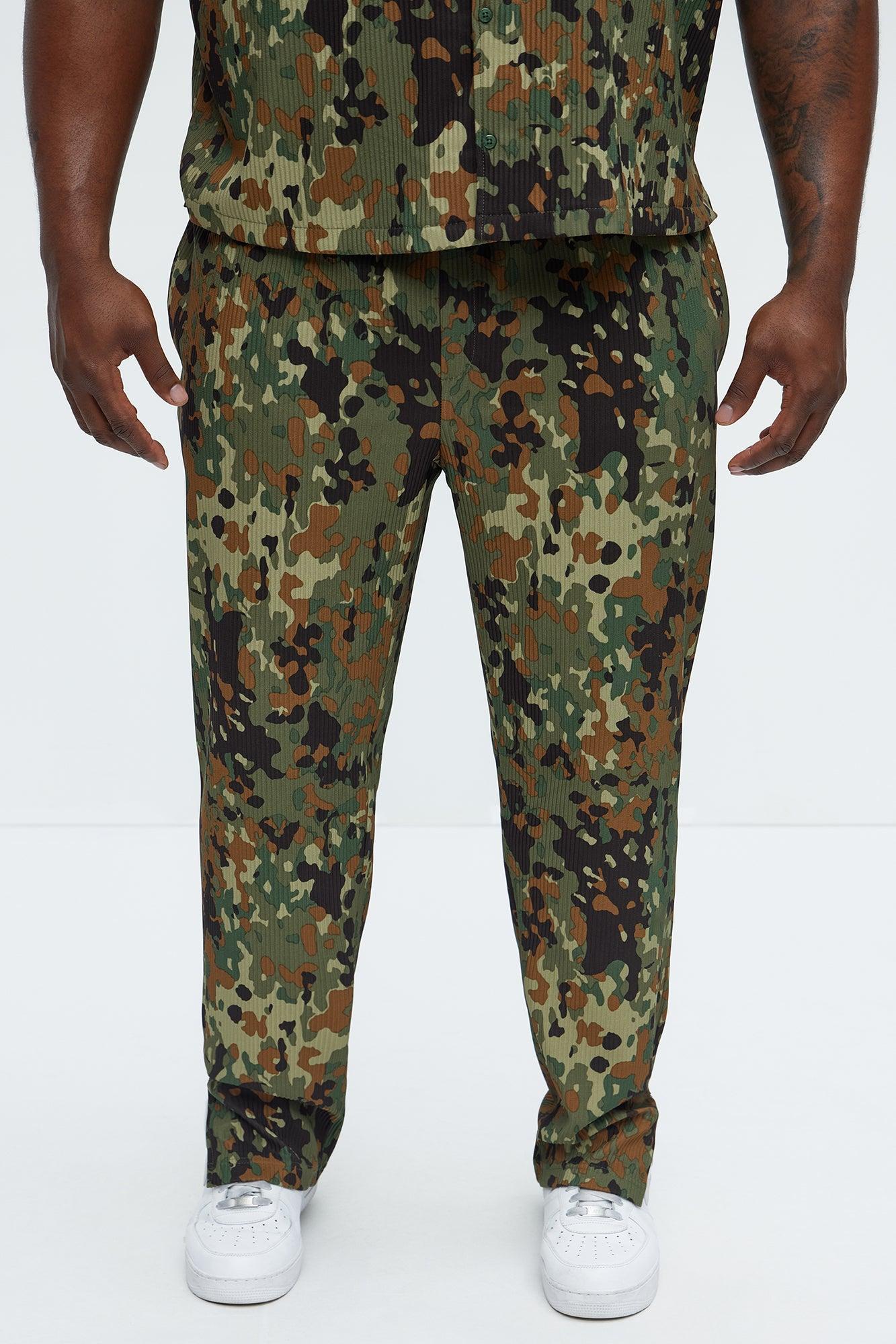 Show Up Slim Slit Pants - Camouflage Product Image