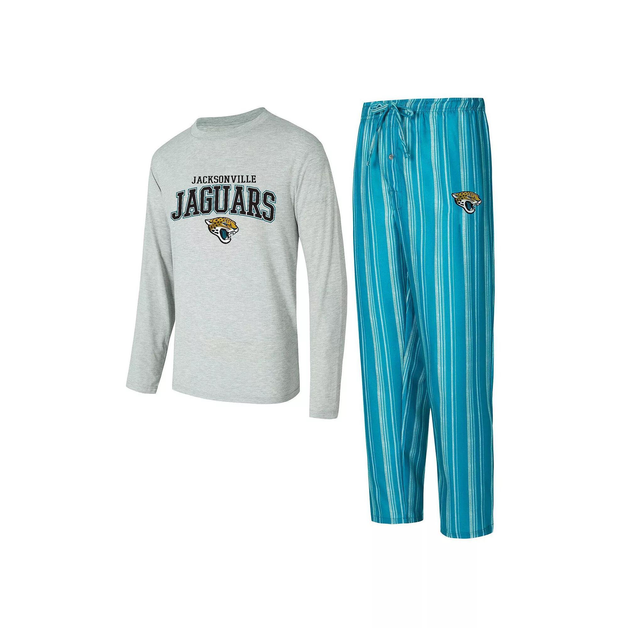 Men's Concepts Sport Jacksonville Jaguars Petition Long Sleeve T-Shirt & Pants Sleep Set, Size: Large, Blue Product Image