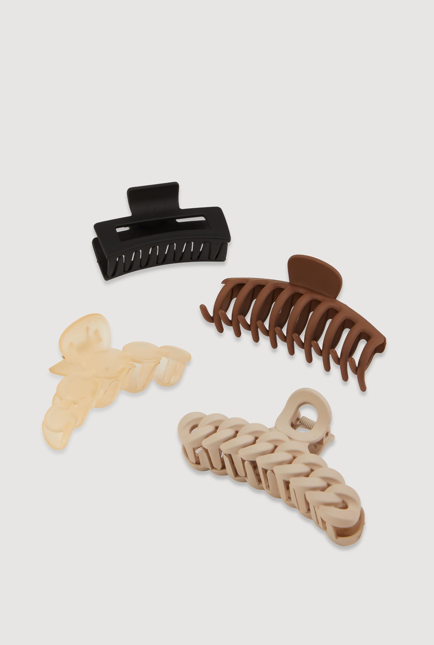 Trendy Assorted Hair Claw Clips 4 Pack Unisex Product Image