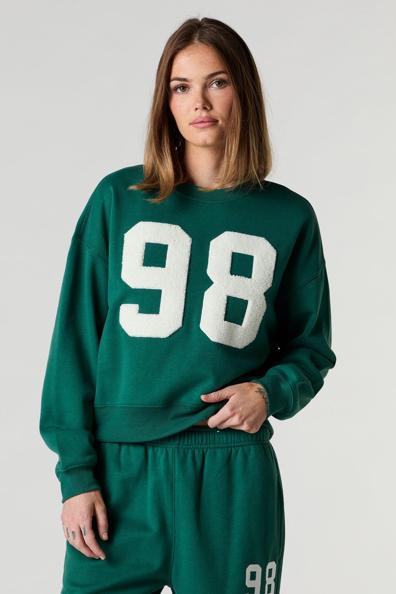Fleece Varsity Crewneck Sweatshirt Female Product Image