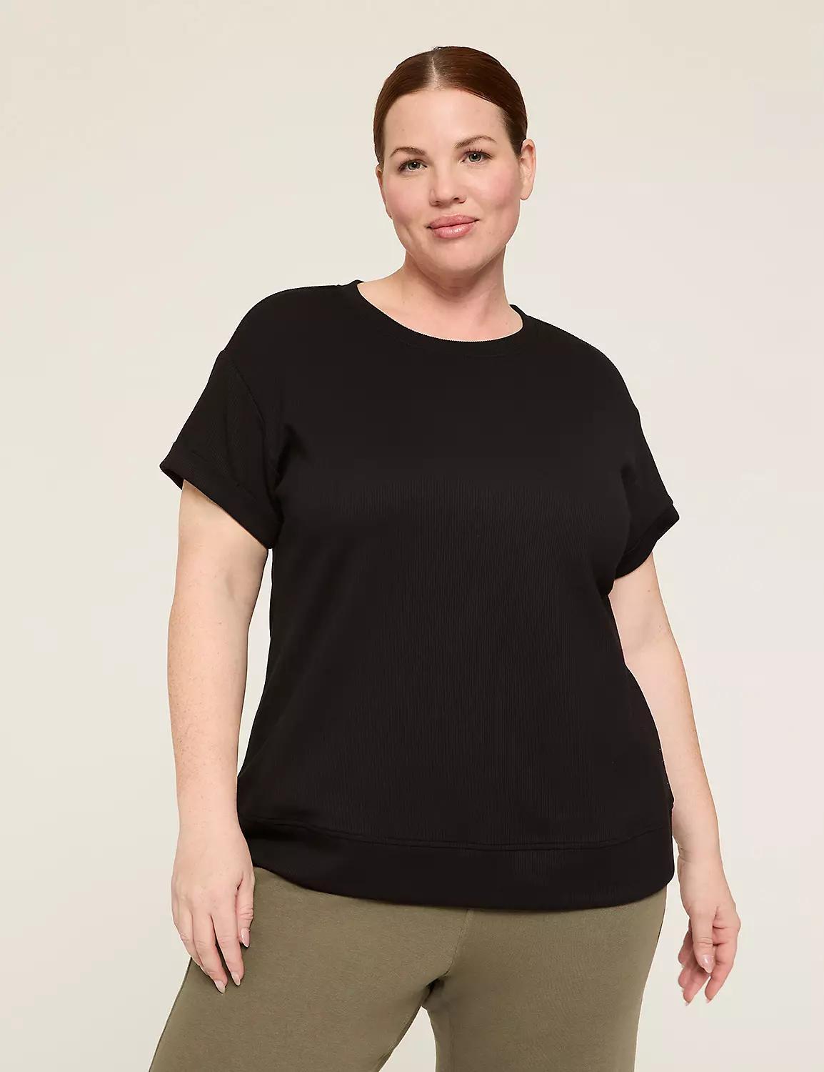 LIVI Ribbed Journey Short-Sleeve Sweatshirt Product Image