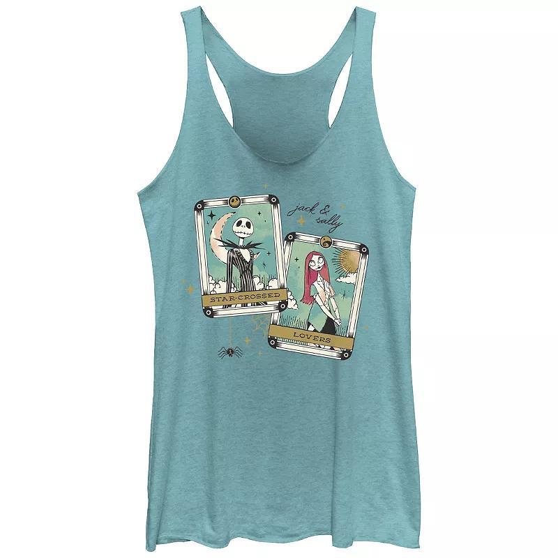 Disneys The Nightmare Before Christmas Jack Skellington And Sally Star Crossed Lovers Juniors Racerback Tank Top, Girls Product Image