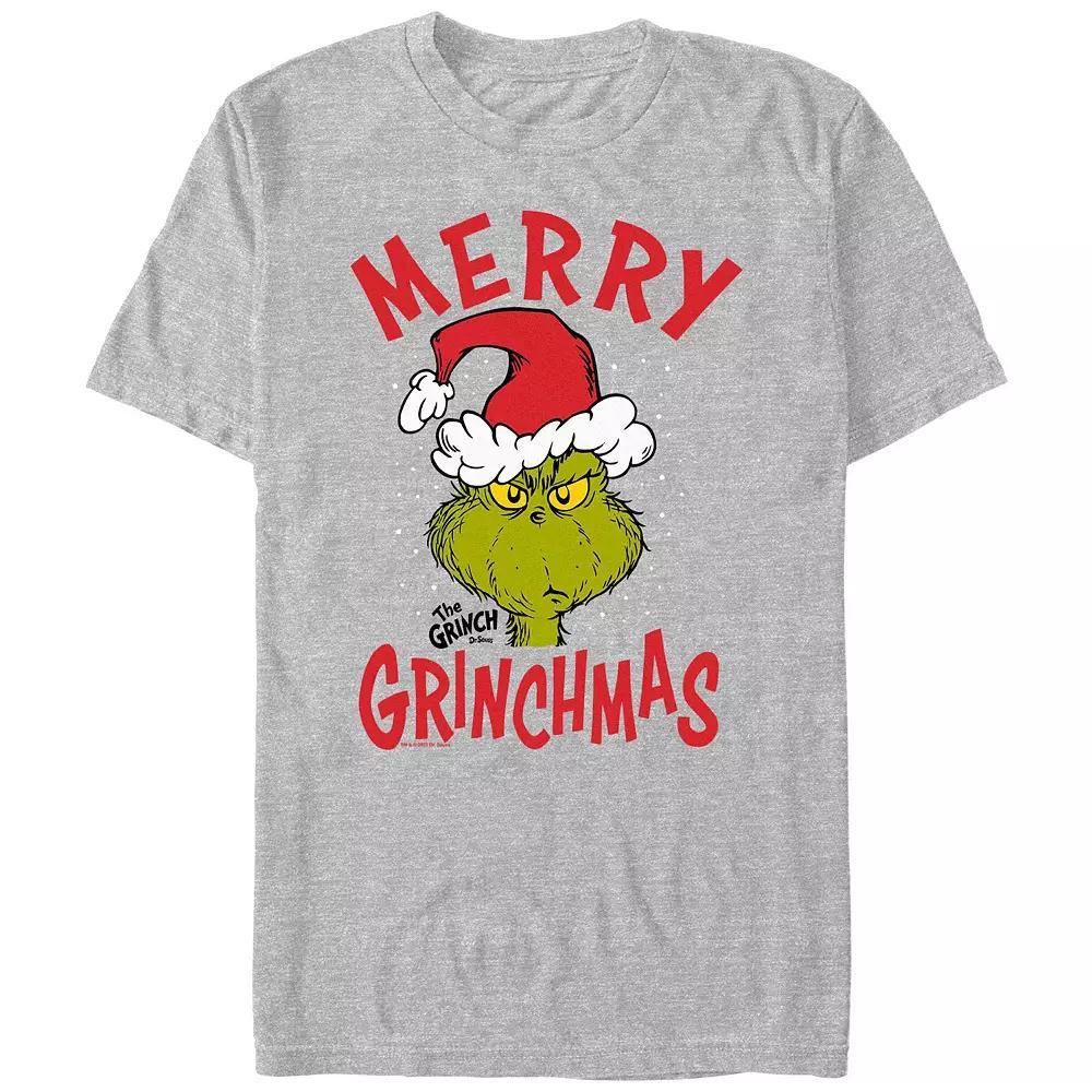 Big & Tall Dr. Seuss The Grinch Merry Christmas Graphic Tee, Men's, Size: XXL, Light Blue Product Image