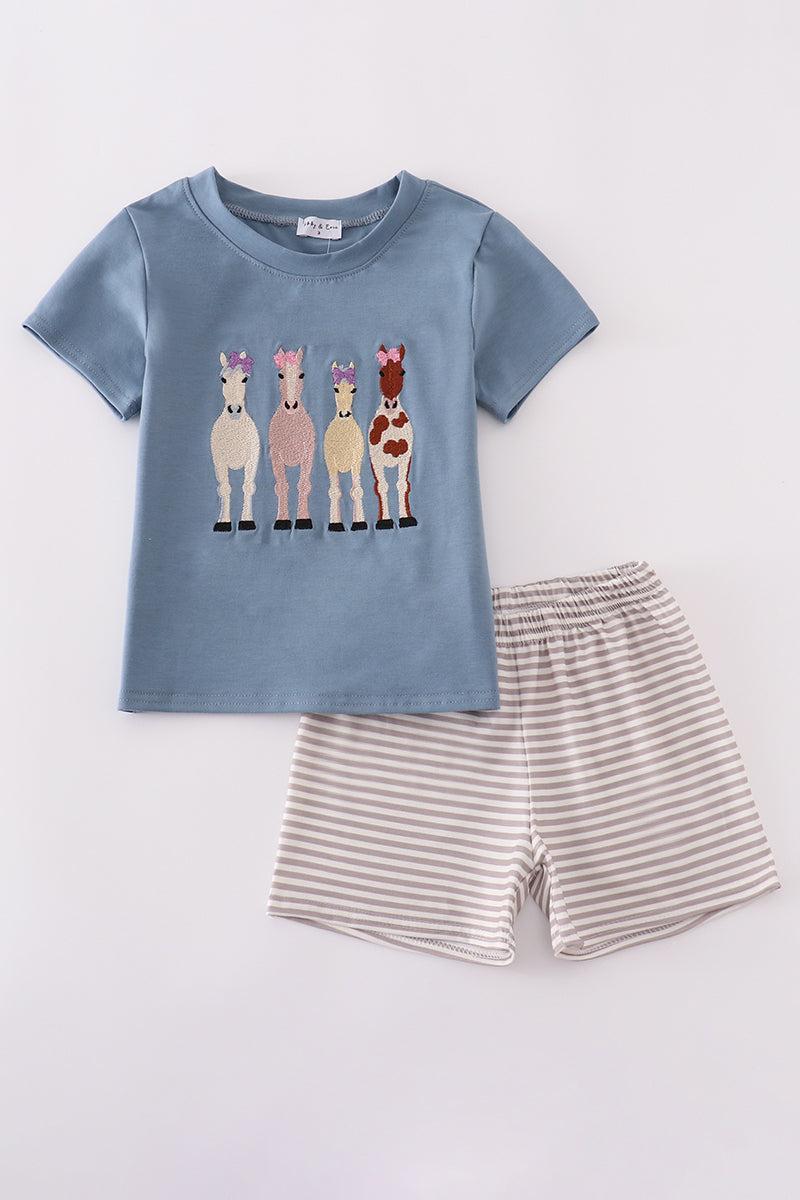 Blue stripe crane truck applique top Product Image