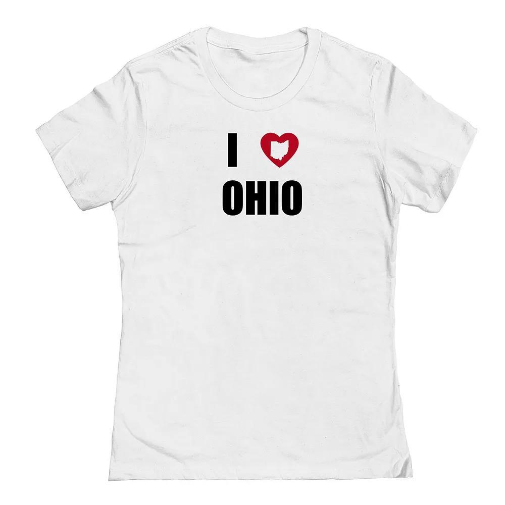 Junior's I Heart Ohio Graphic Tee, Women's, Size: Large, White Product Image
