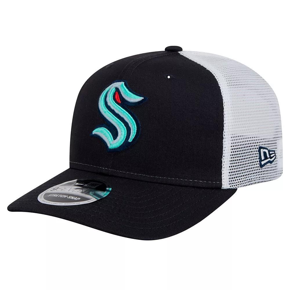 Men's New Era Deep Sea Blue Seattle Kraken Core Trucker 9SEVENTY Stretch-Snap Hat, Krk Blue Product Image