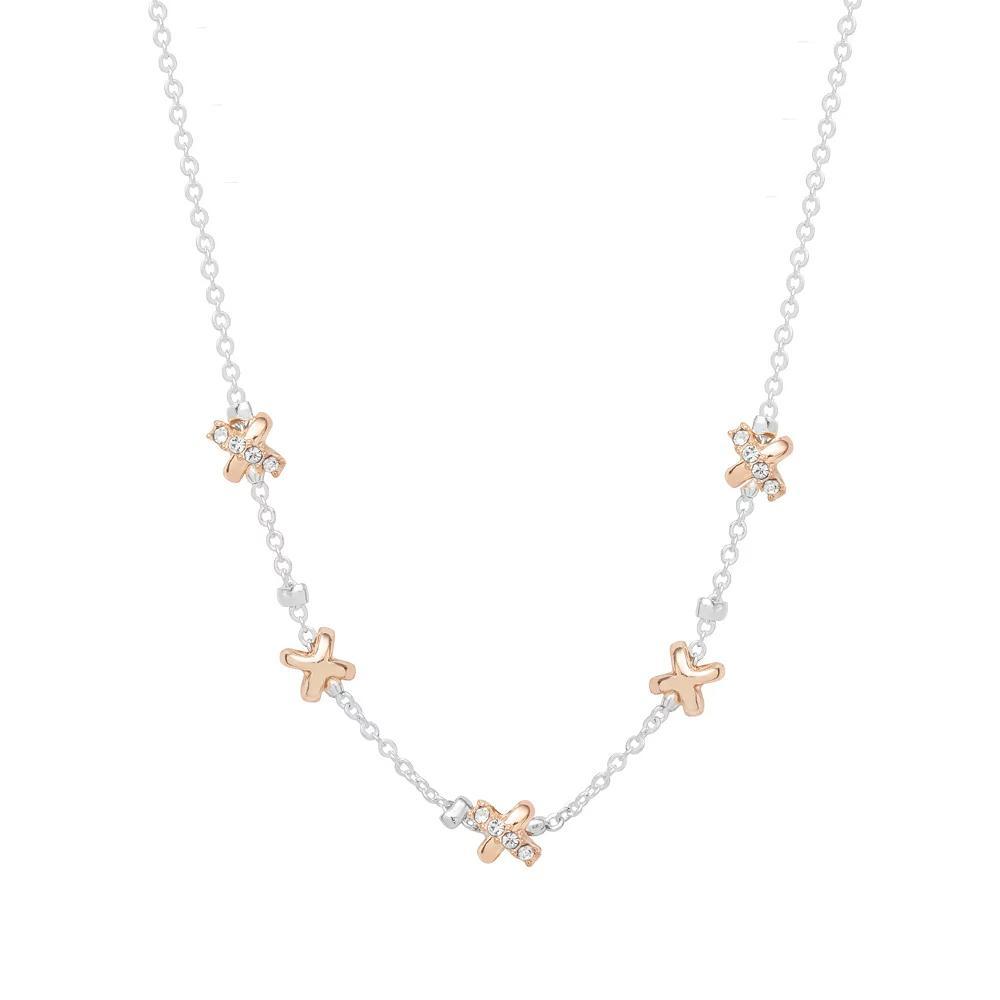 LC Lauren Conrad Two Tone Criss Cross Station Necklace, Women's, Clear Product Image