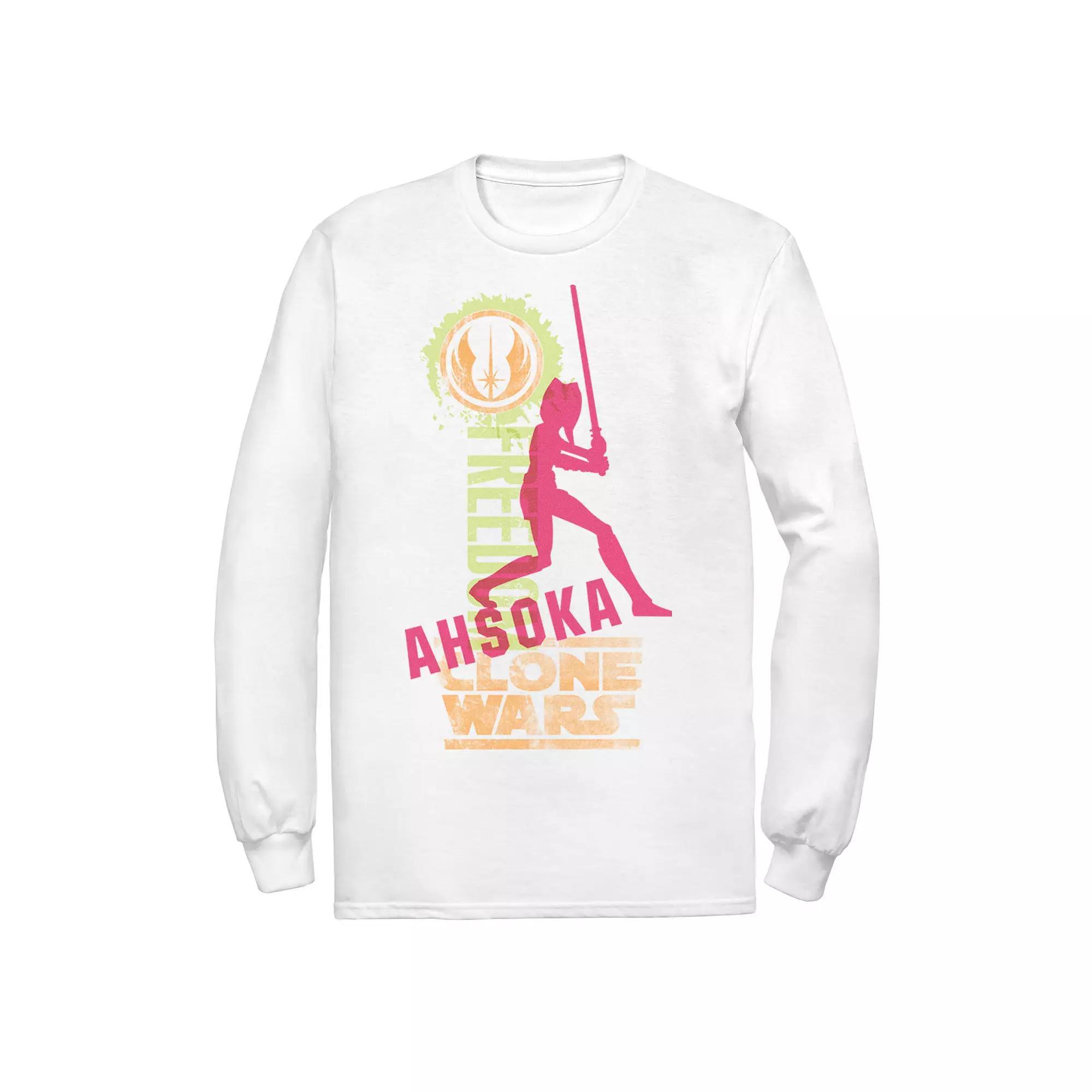Men's Star Wars Clone Wars Ahsoka Silhouette Poster Tee, Size: XXL, White Product Image