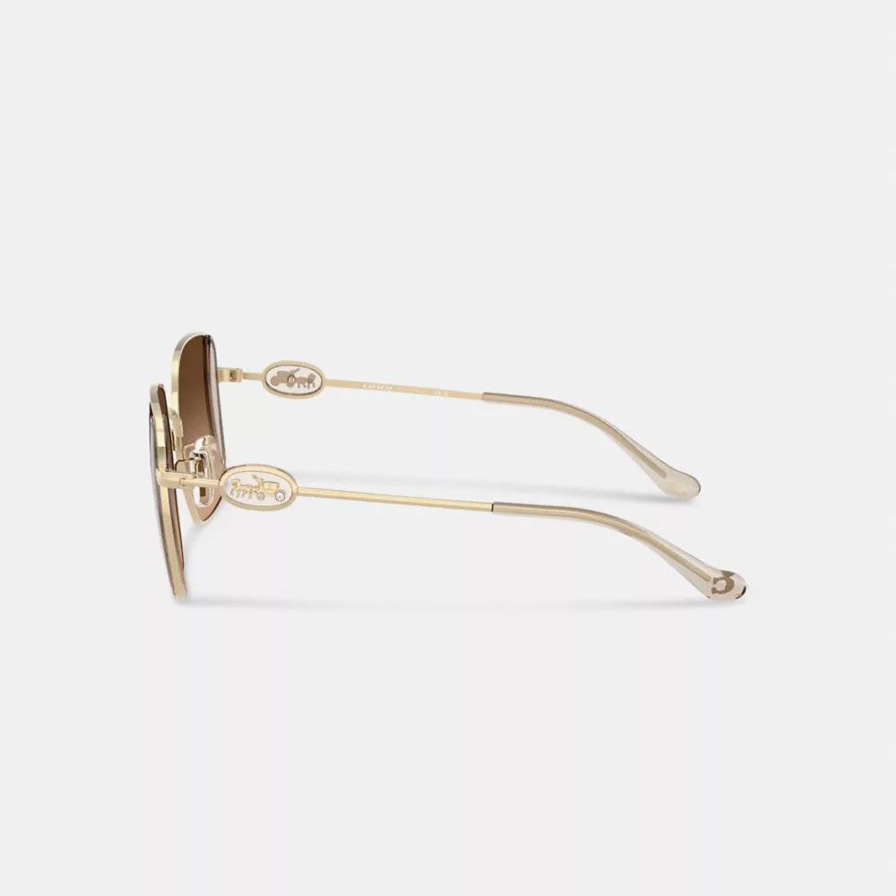 Horse And Carriage Metal Oversized Square Sunglasses Product Image