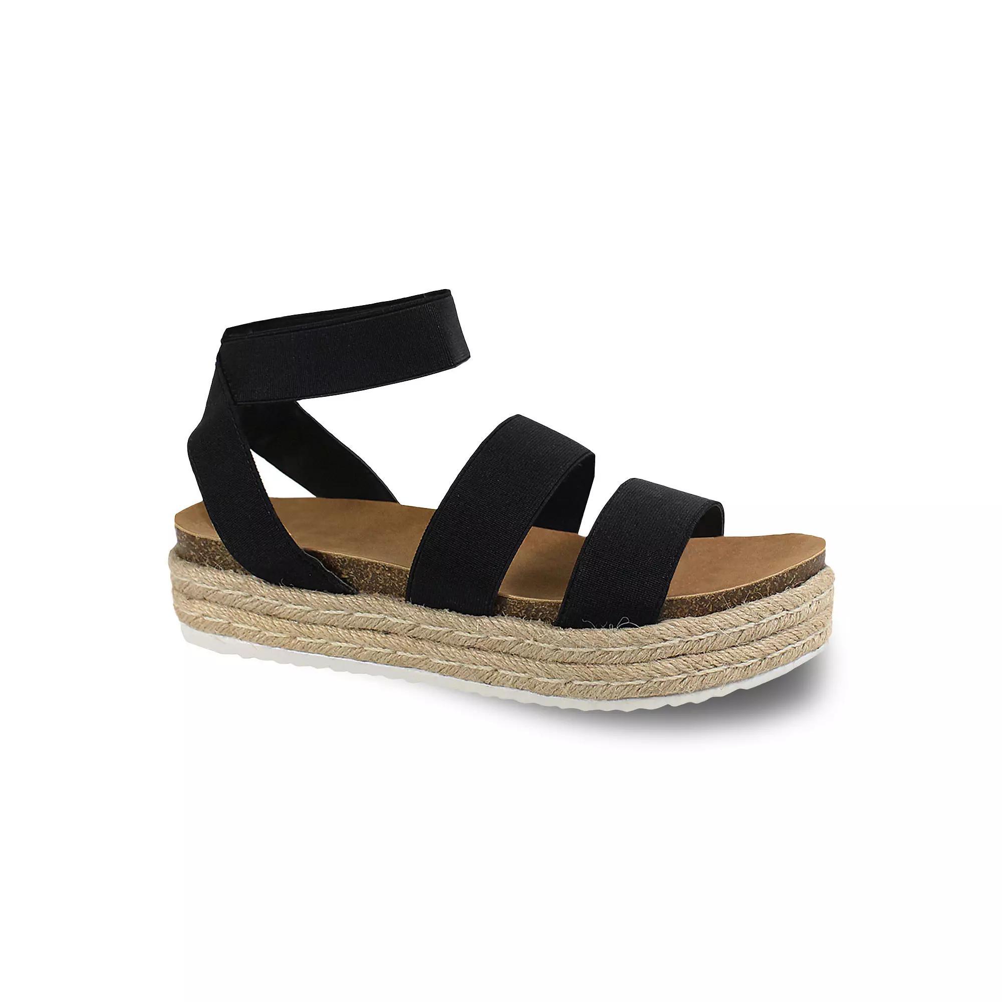 Yoki Chiara 10 Women's Espadrille Platform Sandals, Size: 6.5, Black Product Image